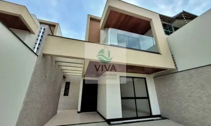 Casa composta por  3 suítes com área gourmet á venda no bairro são judas tadeu, guarapari-es - realize negócios imobiliários.