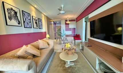 Apartamento mobiliado composto por 3 quartos á venda na praia do morro, guarapari-es