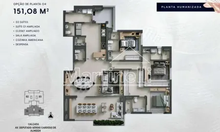 Apartamento à venda no edifício kairós, próximo ao parque olhos d`água - ribeirão preto/sp.