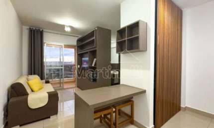 Flat mobiliado de 37m² de área útil para locação, próximo ao Novo Shopping - Bairro Ribeirânia, Ribeirão Preto/SP.