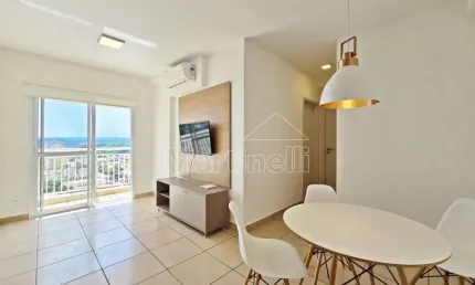 Apartamento mobiliado de 76m² para locação no Edifício Blues Residencial, próximo a USP - Bairro Vila Tibério, Ribeirão Preto/SP.