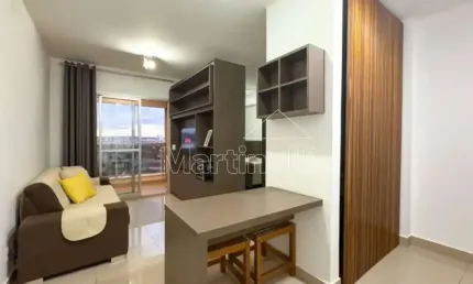 Flat mobiliado de 37m² de área útil para locação, próximo ao Novo Shopping - Bairro Ribeirânia, Ribeirão Preto/SP.