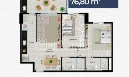 Apartamento à venda no condomínio prizma caramuru, próximo a avenida professor joão fiúsa - ribeirão preto/sp.