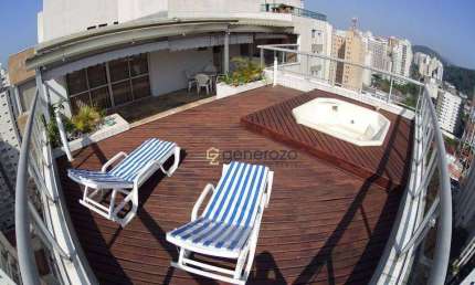 Cobertura a venda em Pitangueiras - Guarujá, 04 dormitórios, com jacuzzi, churrasqueira e 02 vagas de garagem
