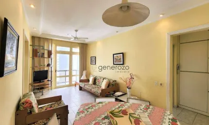 Apartamento para venda na praia de Pitangueiras, na quadra da praia, 02 dormitórios, com sacada e 01 vaga de garagem