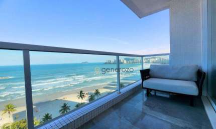 Apartamento de frente à praia, 03 dormitórios, reformado, 01 vaga, Pitangueiras