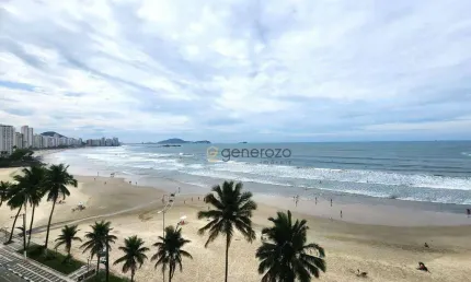 Apartamento a venda na praia das astúrias, frente ao mar, 03 dormitórios, 02 vagas de garagem