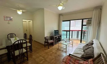 Apartamento a venda na praia da enseada, 02 dormitórios, com sacada e 01 vaga de garagem