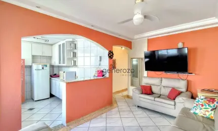 Apartamento á venda na praia das Pitangueiras, 02 dormitórios, 01 vaga de garagem, na quadra da praia.