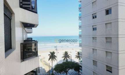 Apartamento a venda na praia das Astúrias, frente ao mar, 03 dormitórios, com garagem e lazer