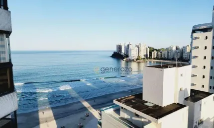 Apartamento a venda na praia das astúrias, frente ao mar, 03 dormitórios, com garagem e lazer