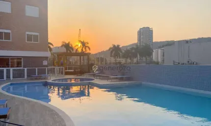 Apartamento à venda na praia da enseada, 03 dormitórios, 02 vagas, lazer completo