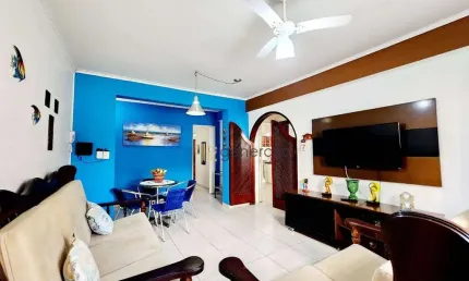 Apartamento a venda na praia das Astúrias, 02 dormitórios, com garagem, a 01 quadra da praia