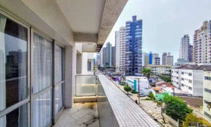 Apartamento a venda na praia das Astúrias, 02 dormitórios, com sacada e 01 vaga de garagem