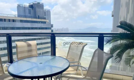 Apartamento frente à praia das Astúrias, 03 suítes, 02 vagas, lazer