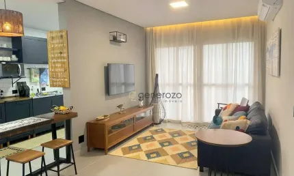 Apartamento na praia do Tombo, 02 dormitórios, 01 vaga, lazer