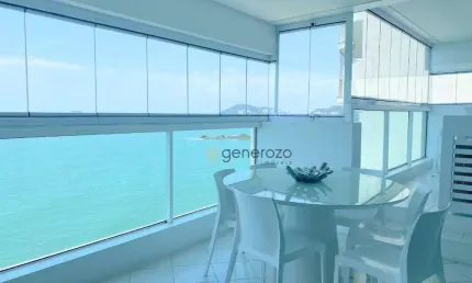 Apartamento à venda na praia das pitangueiras, 03 suítes, varanda gourmet, frente praia, 02 vagas