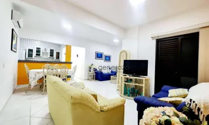 Apartamento a venda na praia da enseada, 02 dormitórios, 01 vaga e lazer no prédio
