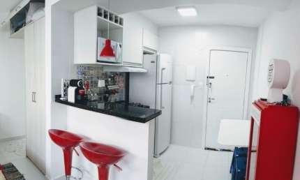 Sala living, totalmente reformada, porteira fechada, frente mar, Bairro: Itararé, São Vicente/SP