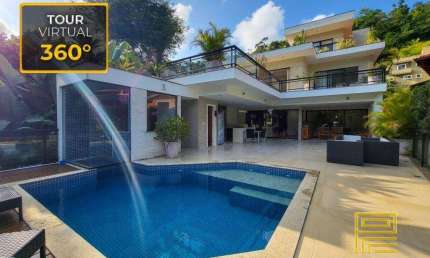 Ubá Floresta -  Casa com 6 suítes, 10 banheiros, 840m² de terreno e 443m² de construção, à venda por R$3.300.000,00