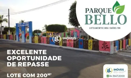 Terreno à venda, 200 m² por r$ 14.000 - loteamento parque bello. boa saúde/rn