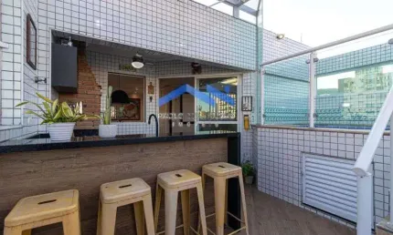 Linda Cobertura à Venda com 170m2 3dorms - Campo Grande Santos