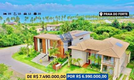 Casa duplex em Condominio 9 suítes sendo 1 suíte master com 650m2 em Praia do Forte