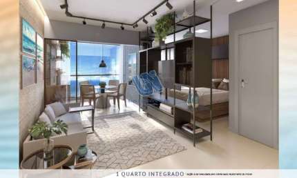 Ocean House Quarto e sala com varanda e vista mar 42,92m2 em Jaguaribe