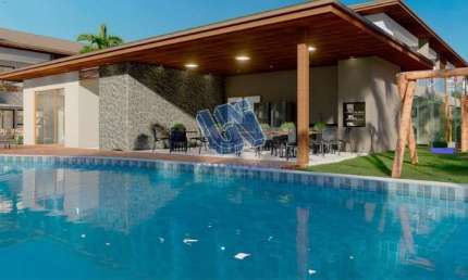 Village com 2 Quartos Suítes, infraestrutura, 2 vagas, 500m da praia.