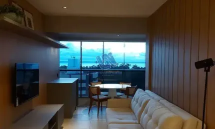 Apartamento quarto e sala decorado e mobiliado 51m2 com vista mar na Graça