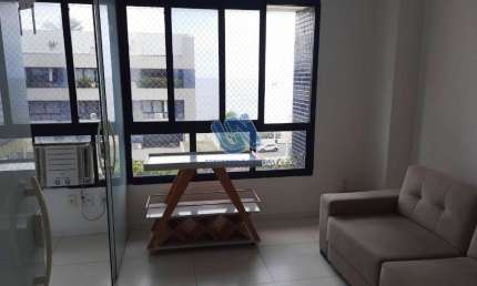 Exclusividade Apartamento Nascente Quarto e sala mobiliado com vista mar 40m2 na Pituba