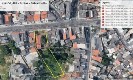 Terreno à venda na Avenida Dom João VI, 481, Brotas, Salvador
