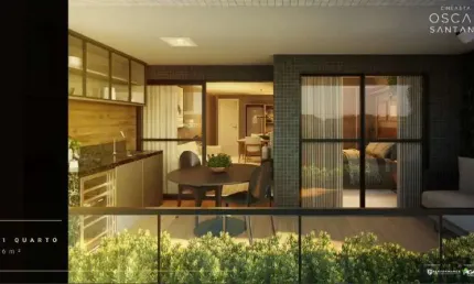 Residencial Oscar Santana Quarto e sala 45,89m2 na Barra
