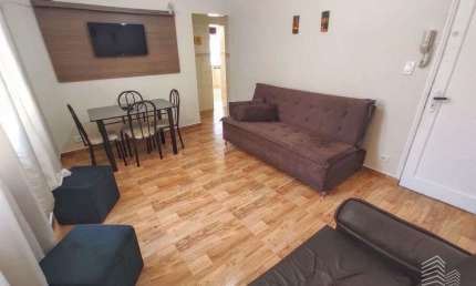 Apartamento 1 Dormitório Quadra da Praia Vista pro Mar Mobiliado no Forte