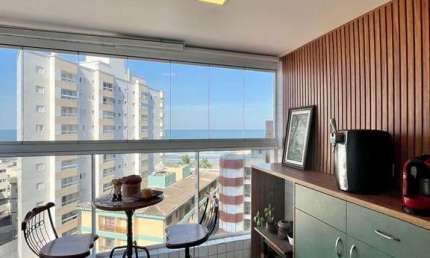Apartamento Alto Padrão Vista Pro Mar Mobiliado 2 Dorm 2 Vagas e Lazer Completo