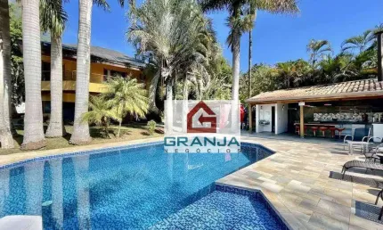 Linda e impecável! 5 suítes, home office, gourmet, piscina à venda, 609 m² por r$ 3.600.000 - palos verdes - cotia/sp