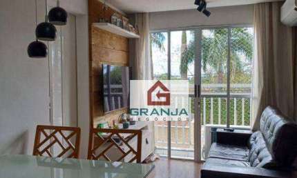 Aconchegante Apartamento com 2 dormitórios, planejados, climatização à venda, 46 m² por R$ 255.000 - Granja Viana - Carapicuíba/SP