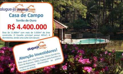 Chácara com 4 dormitórios à venda, 11400 m² por R$ 4.400.000,00 - Torrão de Ouro II - São José dos Campos/SP
