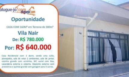 Casa à venda na Vila Nair - São José dos Campos/SP com 160 m²