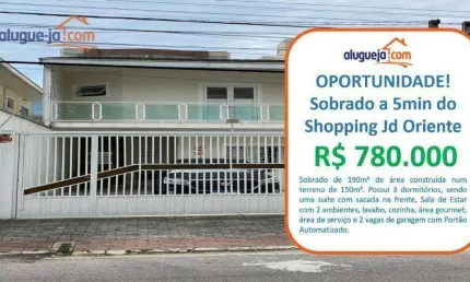 Sobrado à venda no Jardim América - São José dos Campos/SP com 190 m²