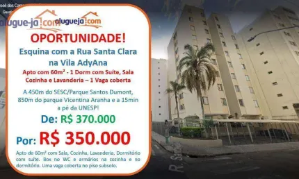 Apartamento com 1 dormitório à venda, 60 m² por R$ 350.000,00 - Vila Adyana - São José dos Campos/SP