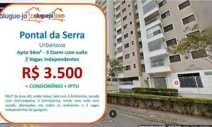 Apartamento com 3 dormitórios para alugar, 94 m² por R$ 4.289,14/mês - Urbanova - São José dos Campos/SP