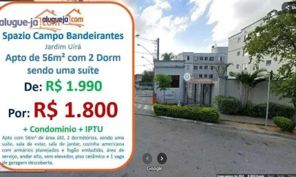 Apartamento com 2 dormitórios para alugar, 56 m² por R$ 2.482,50/mês - Parque Residencial Flamboyant - São José dos Campos/SP