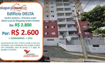 Apartamento com 2 dormitórios para alugar, 72 m² por R$ 3.052,00/mês - Jardim América - São José dos Campos/SP
