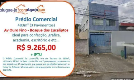 Prédio para alugar, 483 m² por r$ 9.623/mês - bosque dos eucaliptos - são josé dos campos/sp