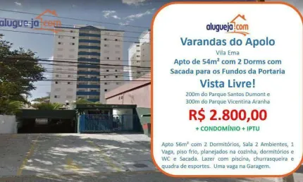 Apartamento com 2 dormitórios para alugar, 54 m² por r$ 3.405/mês - jardim apolo - são josé dos campos/sp