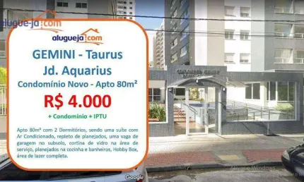Apartamento com 2 dormitórios para alugar, 80 m² por r$ 4.665/mês - jardim aquarius - são josé dos campos/sp