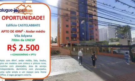 Apartamento com 1 dormitório para alugar, 49 m² por r$ 3.089,63/mês - vila adyana - são josé dos campos/sp