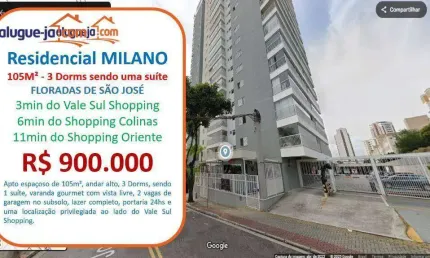 Apartamento com 3 dormitórios à venda, 103 m² por r$ 900.000,00 - jardim satélite - são josé dos campos/sp