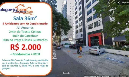 Sala para alugar, 38 m² por r$ 2.690,00/mês - jardim aquarius - são josé dos campos/sp